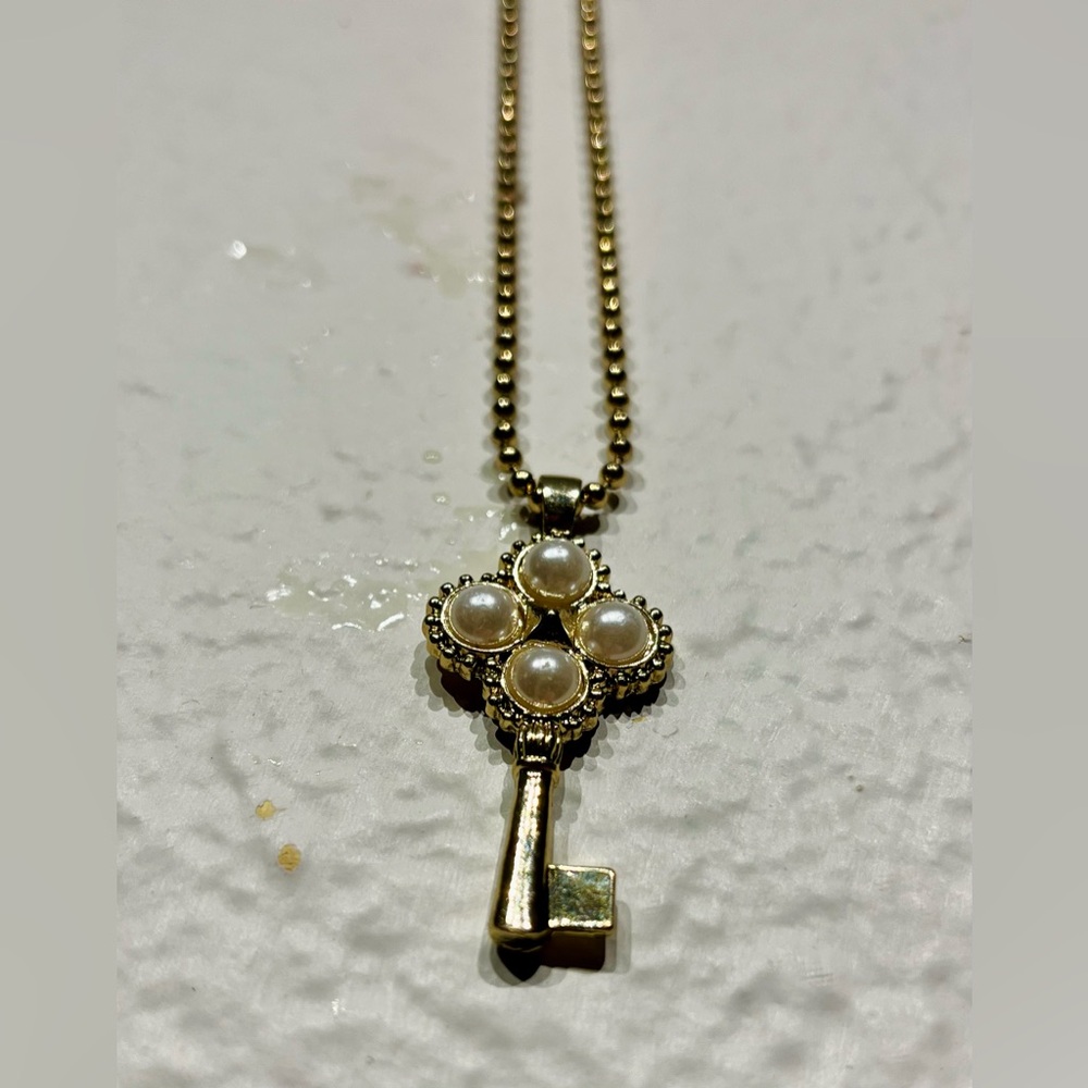 Isadora Gold-tone Key Pendant Necklace